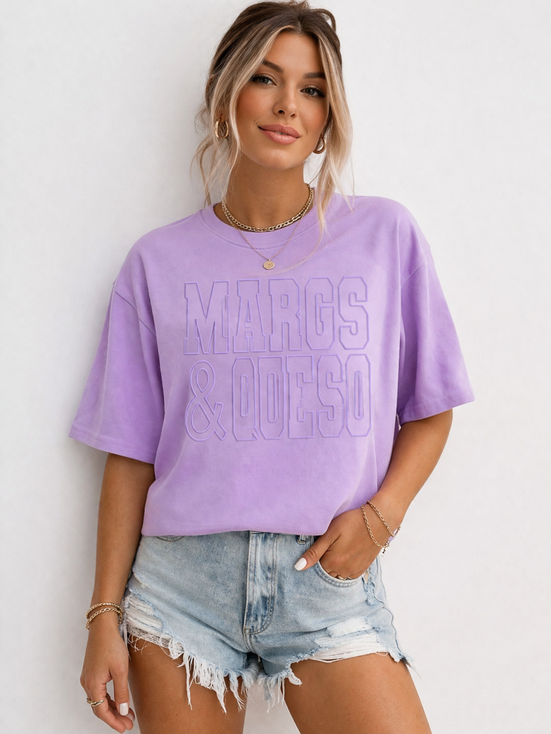 Margs & Queso Lavender Puff T-Shirt (Comfort Colors)