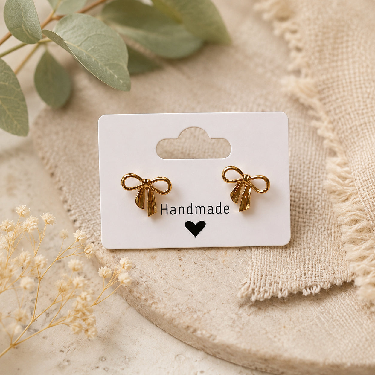 Gold Bow Studs