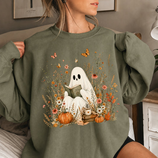 Wildflower Reading Ghost Sweatshirt