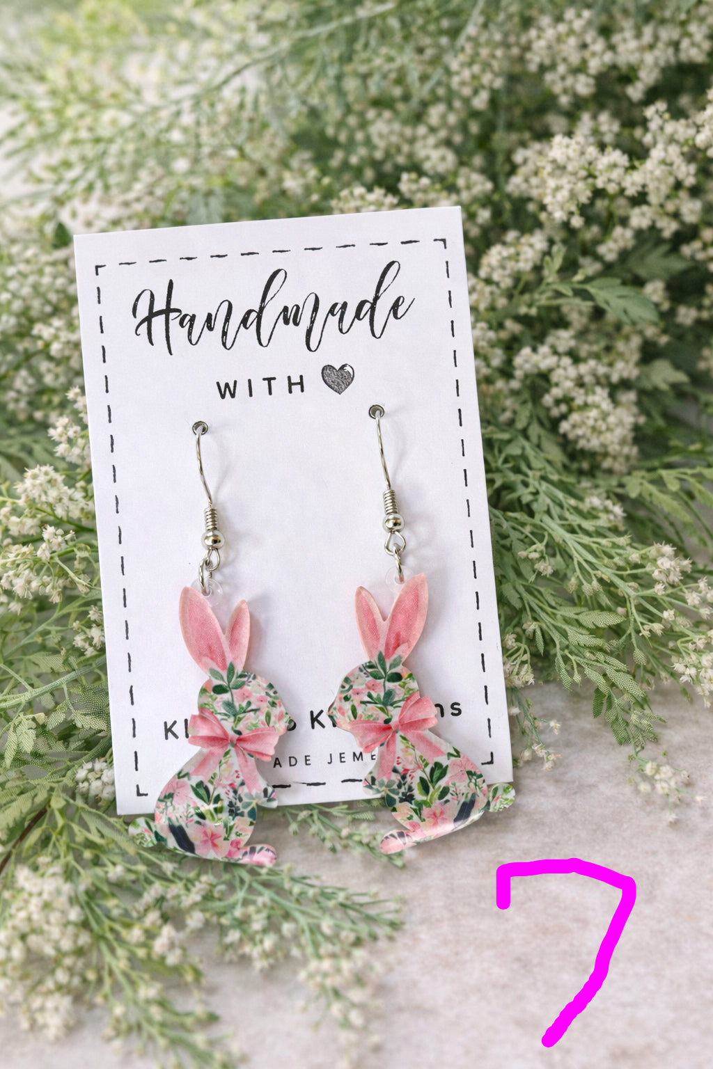 Floral Easter Bunny Earrings (7 options)