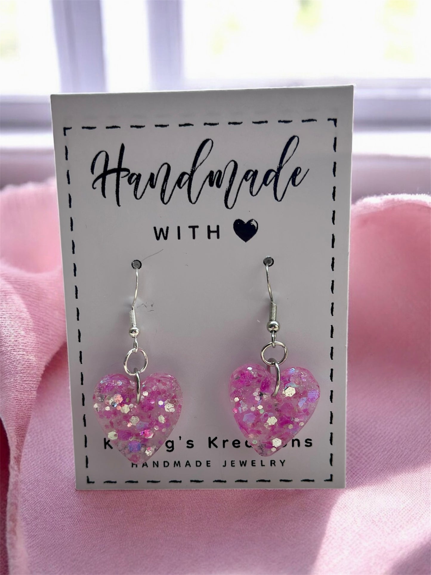 Pink Glitter Hearts