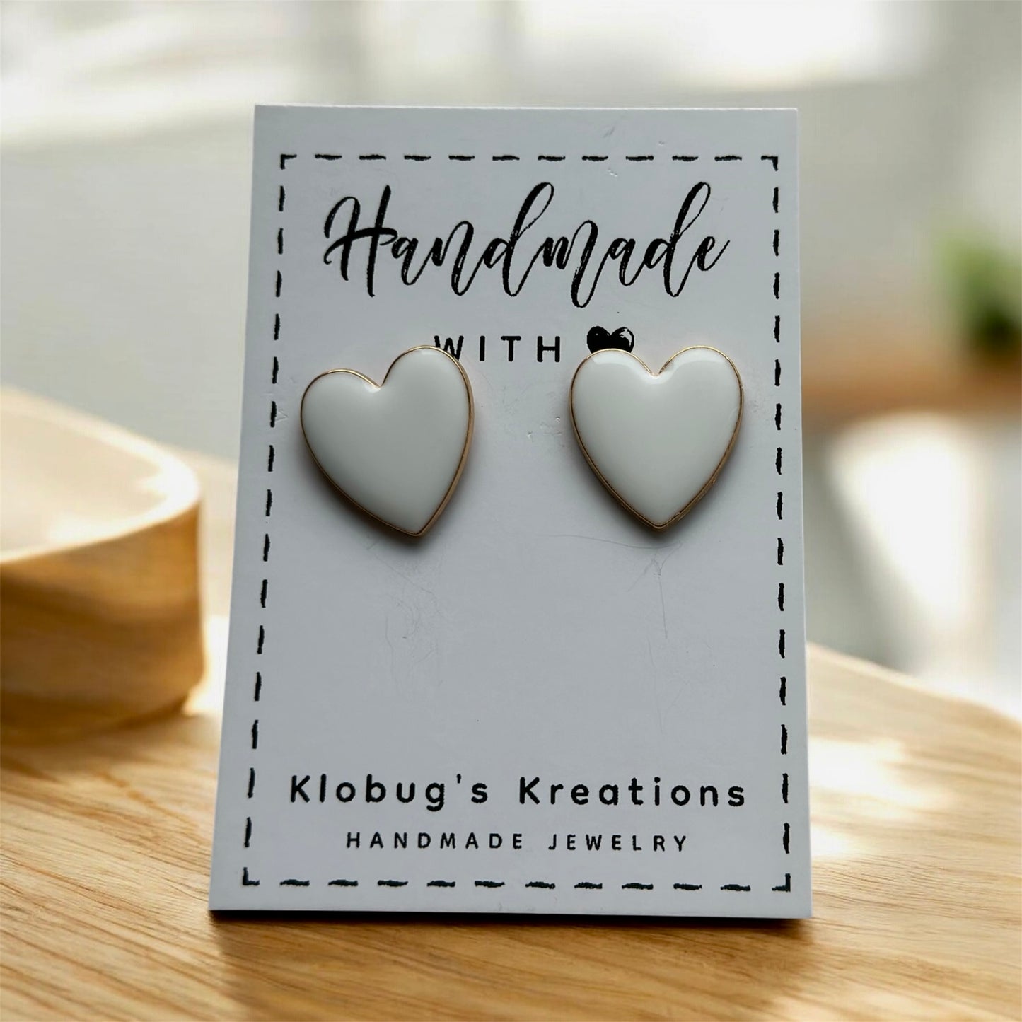 White Heart Studs