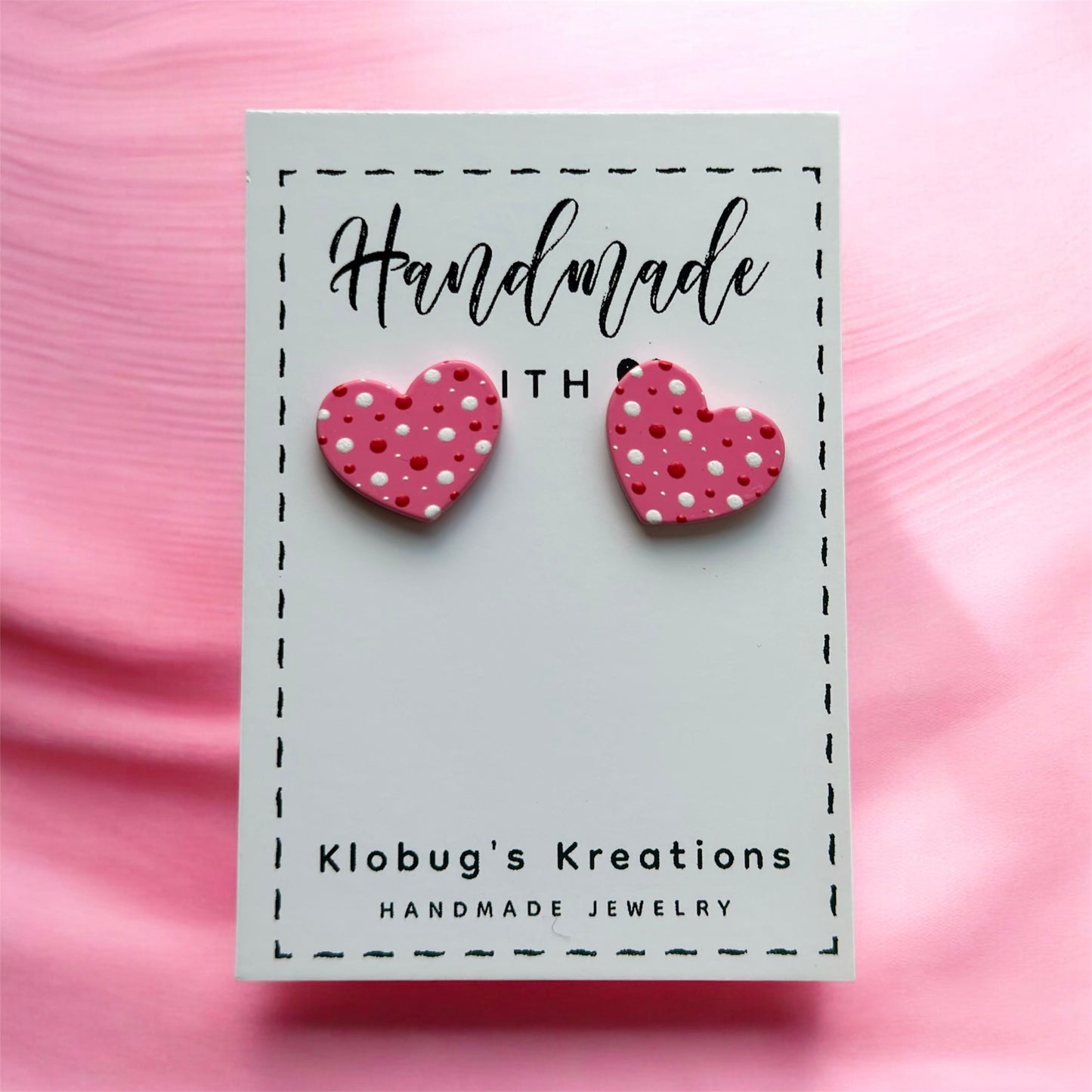 Pink Hearts with Speckles