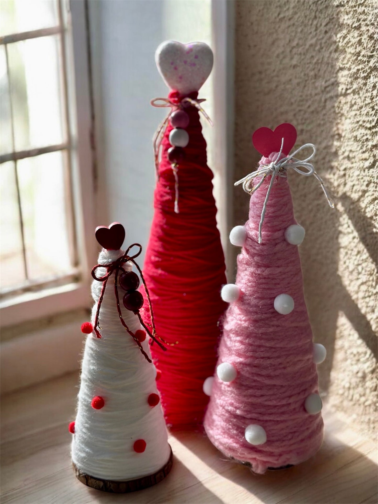 Valentine Yarn Trees