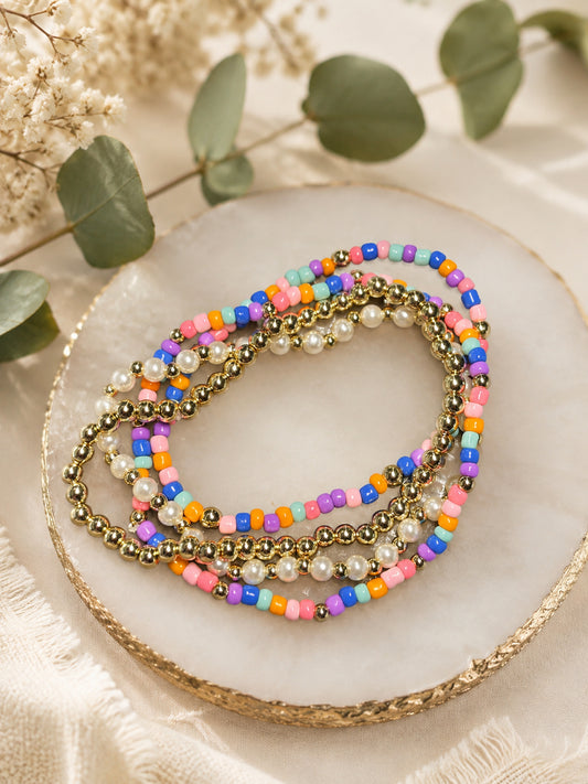 Color Pop Stretchable Stackable Bracelet Set
