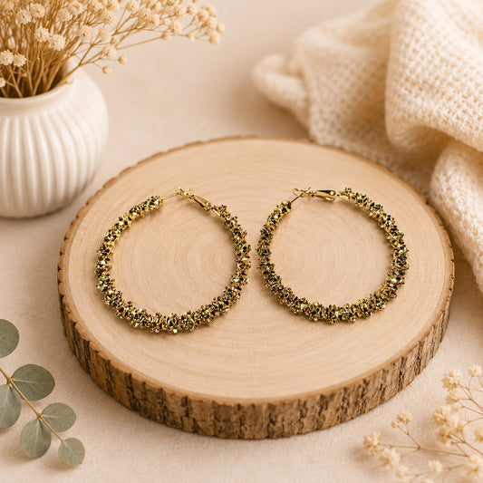 Gold Glitz Hoops