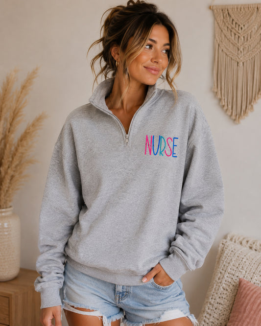 NURSE (3/4 Zip Sweatshirt)