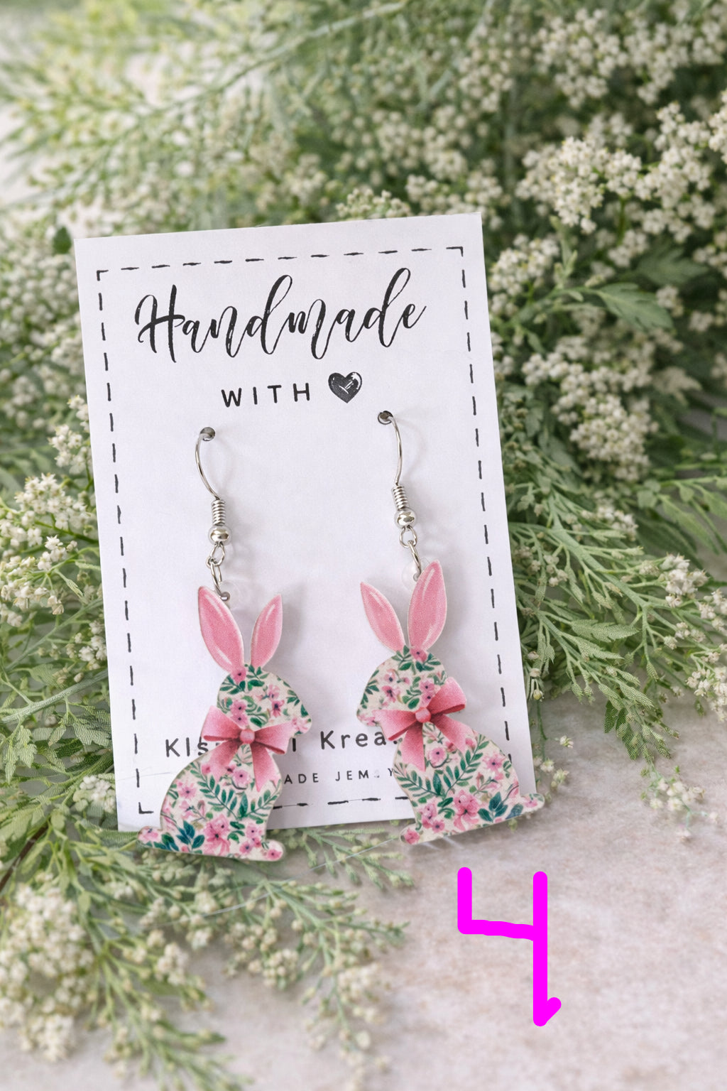 Floral Easter Bunny Earrings (7 options)