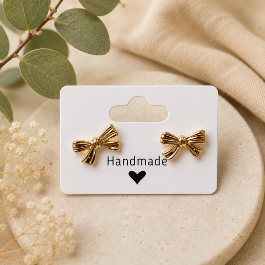 Gold Bow Studs