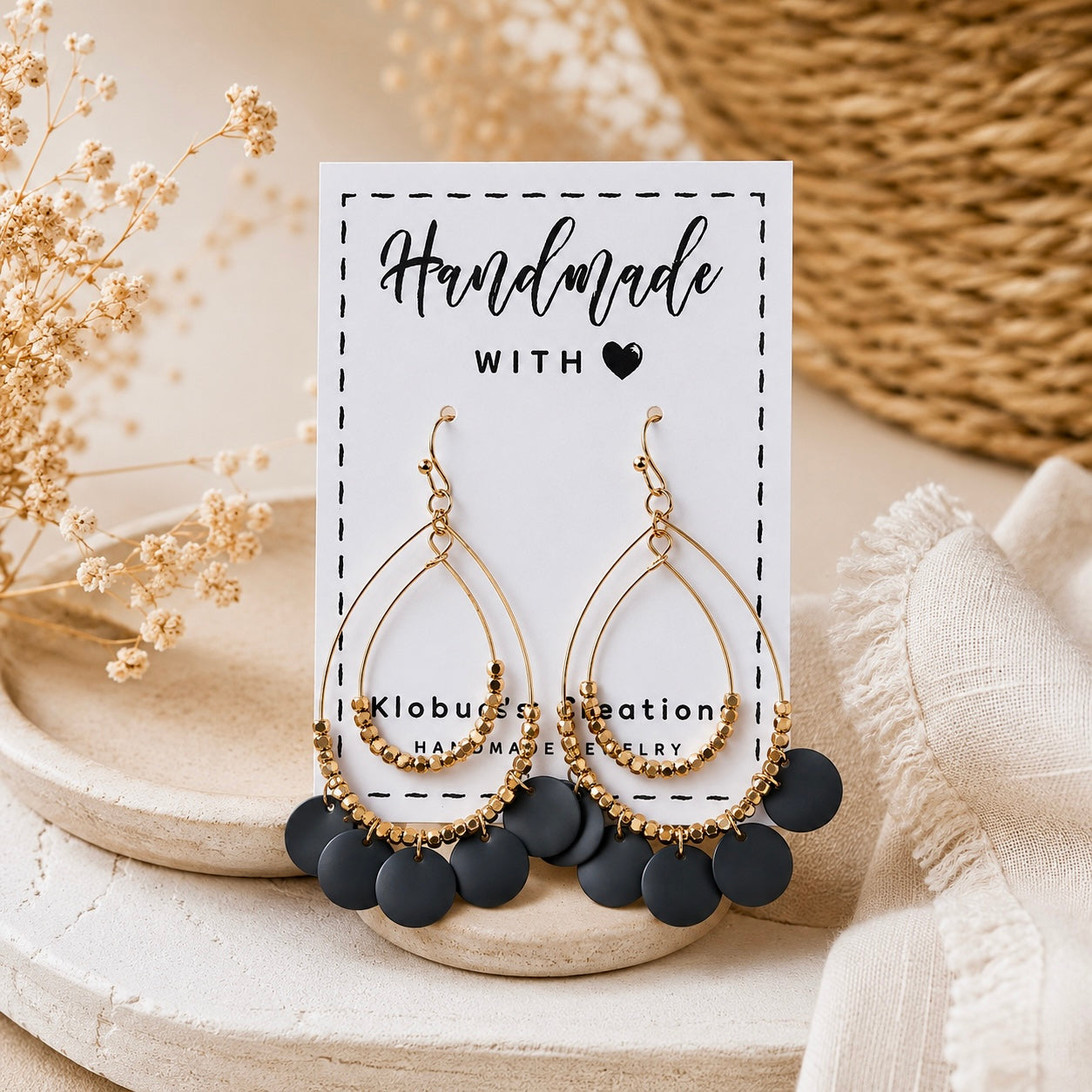 Navy and Gold Dangles