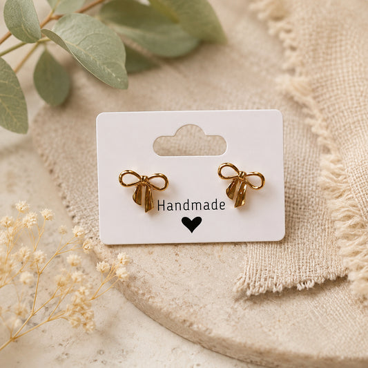 Gold Bow Studs