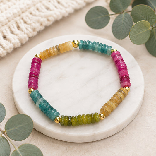 Vibrant Multicolor Beaded Stretchable Bracelet