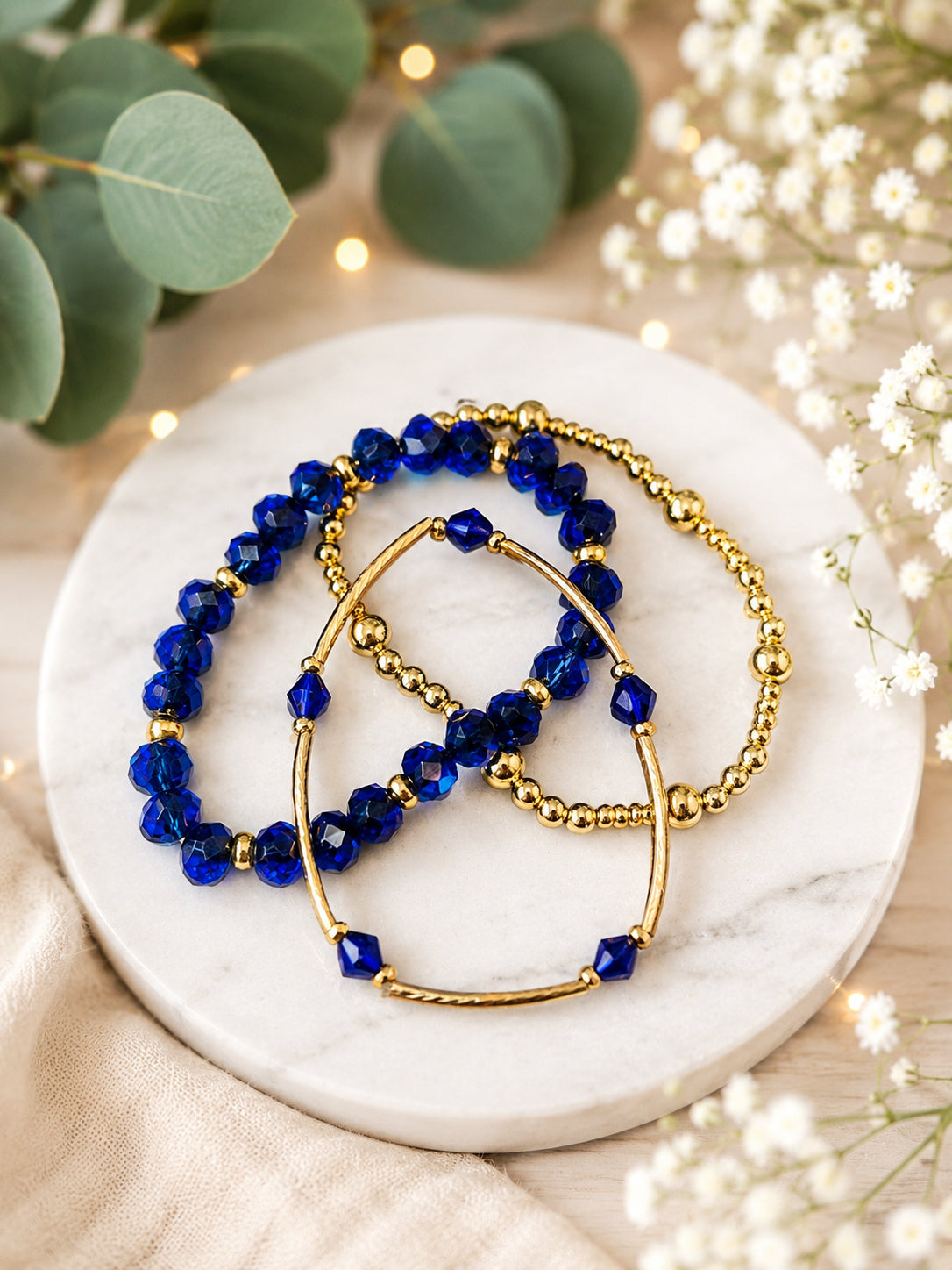 Midnight Majesty Stretchable Stackable Bracelet Set