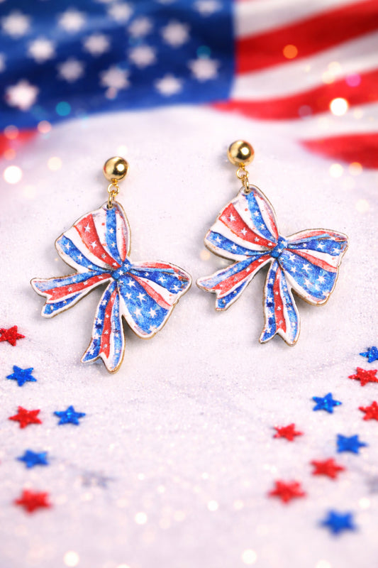 Patriotic Bow Earrings