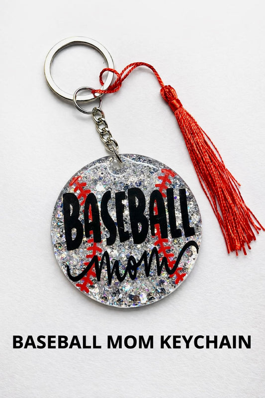 Baseball Mom Resin Keychain