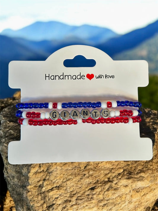 NY Giants Stackable Bracelet Set