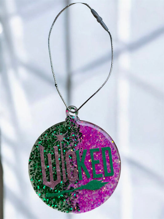 WICKED Resin Ornament (Pink/Green)