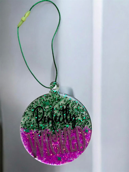 WICKED Resin Ornament (Pink/Green)
