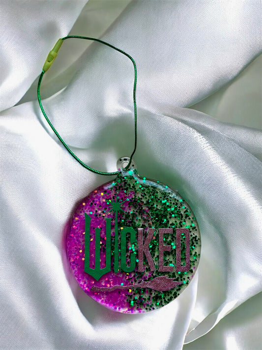WICKED Resin Ornament (Pink/Green)