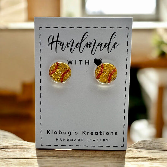 Softball Stud Earrings