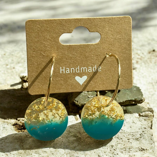 Teal with Gold Flakes