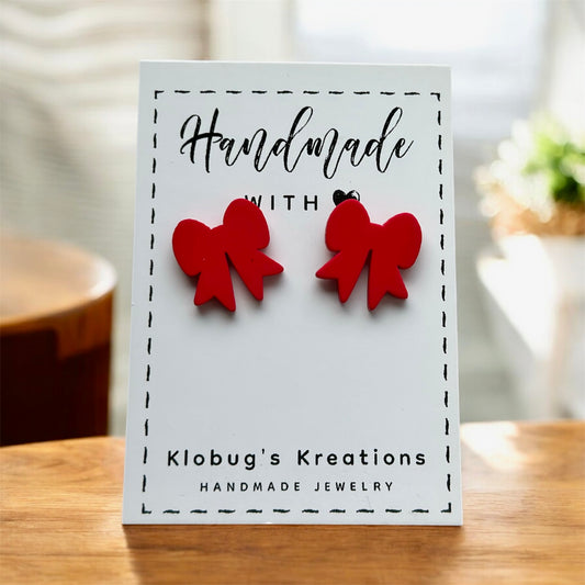 Red Bow Studs