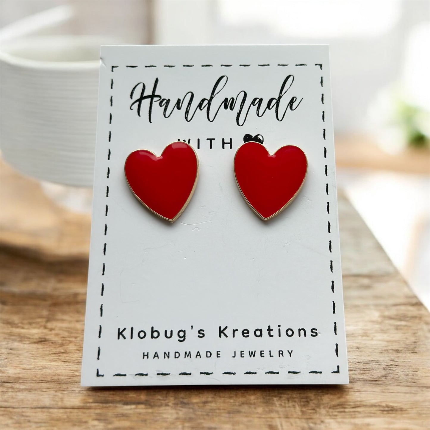 Red Heart Studs