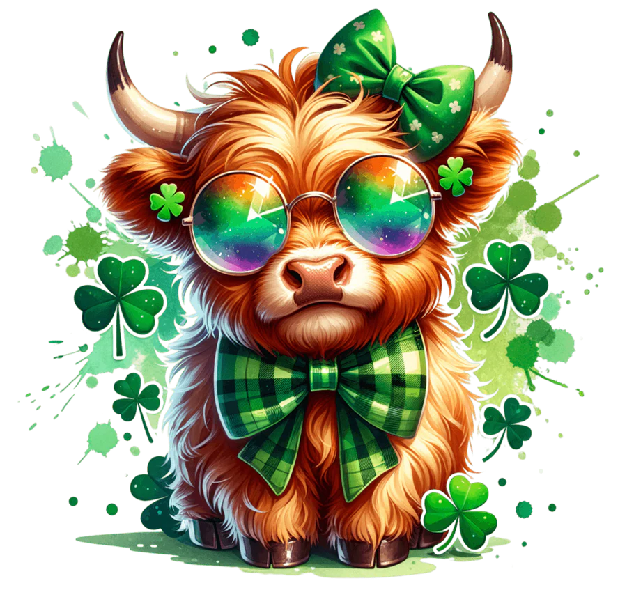 St. Patrick's Day Highland Cow T-Shirt or Sweatshirt