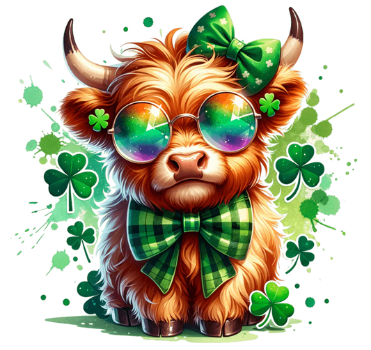 St. Patrick's Day Highland Cow T-Shirt or Sweatshirt
