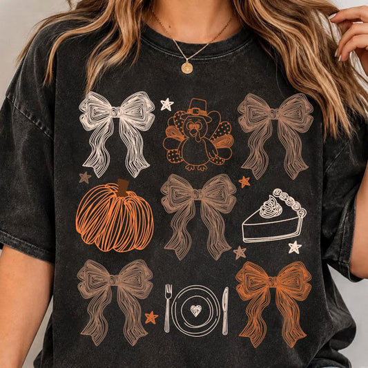 Bows and Turkey T-Shirt (Comfort Colors)