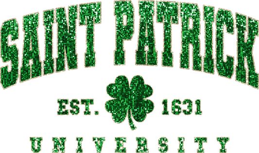 Faux Glitter St. Patty's Day University T-Shirt or Sweatshirt