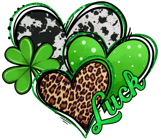 St. Patrick's Day Hearts with Leopard and Cow Print T-Shirt or Sweatshirt