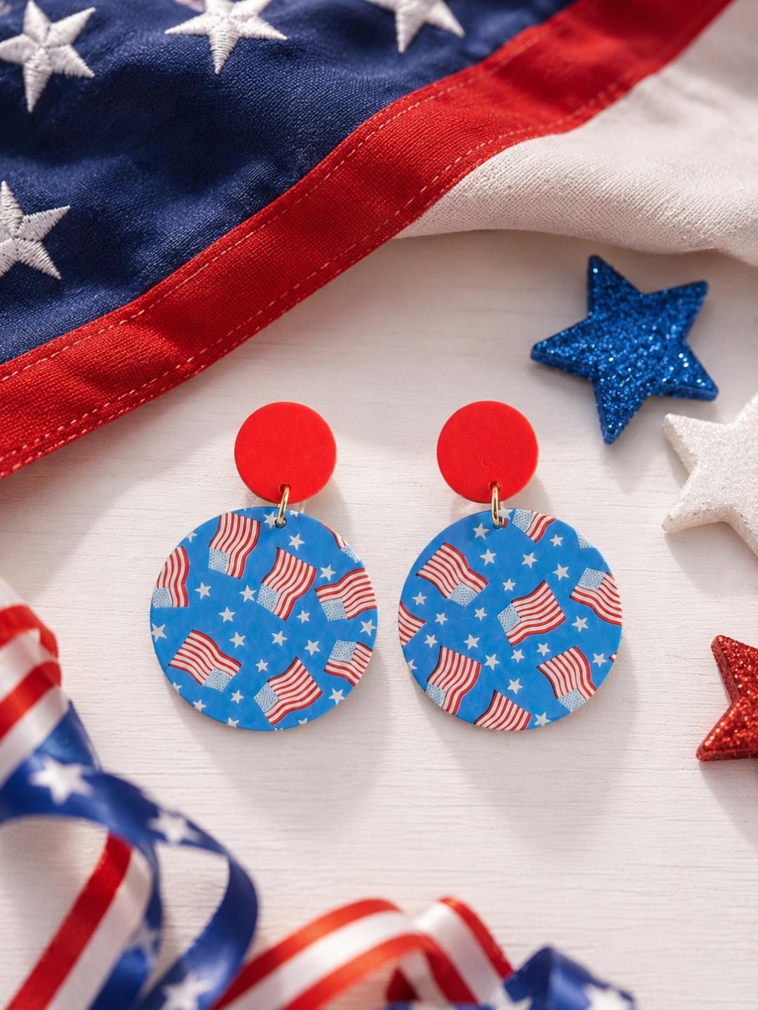 American Flag Acrylic Earrings